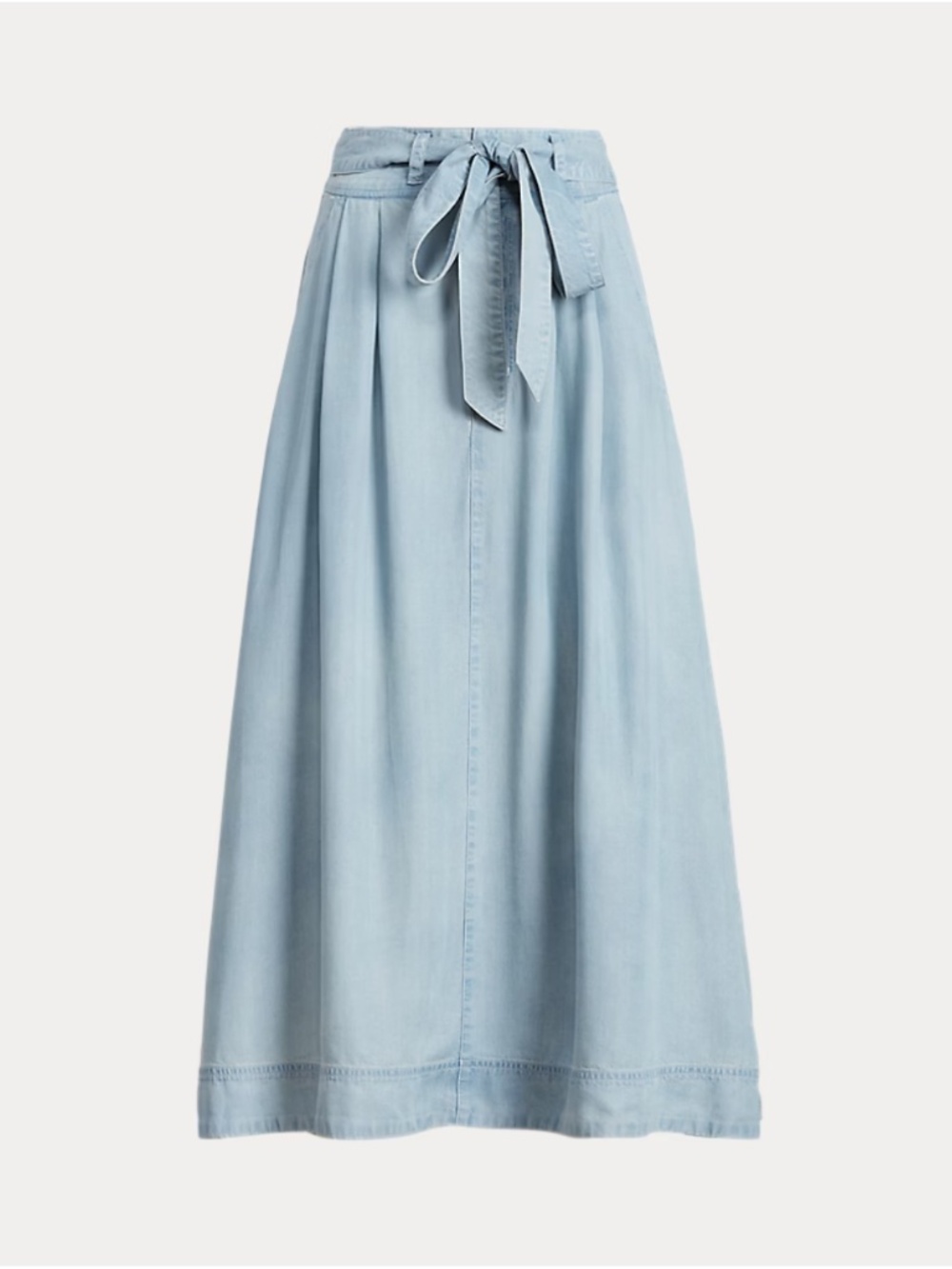 Ralph Lauren Light Blue Tie-Waist Maxi Skirt Women's Size 16 Flowy (Z)